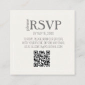 Watercolor Boho Neutral Wedding QR Code RSVP Card Begleitkarte (Rückseite)
