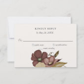 Watercolor Boho Neutral Wedding RSVP Einladung (Rückseite)