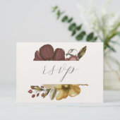 Watercolor Boho Neutral Wedding RSVP Einladung (Stehend Vorderseite)