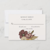 Watercolor Boho Neutral Wedding RSVP Einladung (Rückseite)
