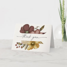 Watercolor Boho Neutral Wedding Thank You Card Dankeskarte