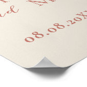 Watercolor Boho Pampas Grass Welcome Wedding Poster (Ecke)