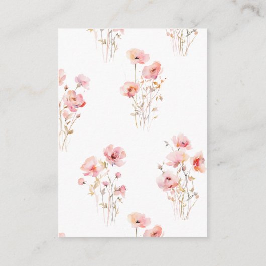Watercolor Boho Pastel Blooms Blütenblättertriger Begleitkarte (Rückseite)
