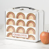 Watercolor Boho Pastel Kids Girl Sun Rainbow Metall Brotdose (Beispiel)