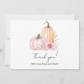 Watercolor Boho Pumpkin Babydusche Dankeskarte (Vorderseite)