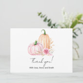 Watercolor Boho Pumpkin Babydusche Dankeskarte (Stehend Vorderseite)