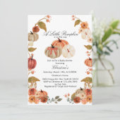 Watercolor Boho Pumpkin Babydusche Einladung (Stehend Vorderseite)
