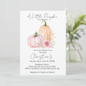 Watercolor Boho Pumpkin Babydusche Einladung (Stehend Vorderseite)