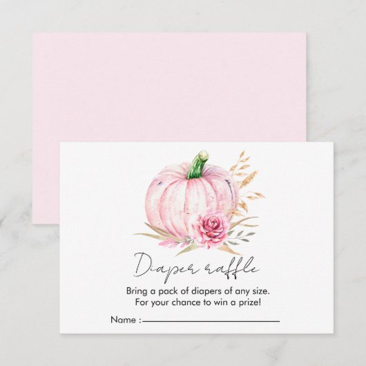 Watercolor Boho Pumpkin Babydusche Verschlusskarte Begleitkarte (Vorne/Hinten)