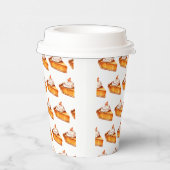 Watercolor Boho Pumpkin Pie Muster Pappbecher (Rechts)