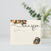 Watercolor Boho Pumpkin Rezept Karte (Stehend Vorderseite)