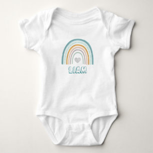 Watercolor Boho Rainbow Baby Boy Strampler