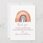 Watercolor Boho Rainbow Baby Dusche Danke Auto (Vorderseite)
