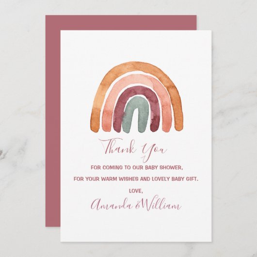 Watercolor Boho Rainbow Baby Dusche Danke Auto (Vorne/Hinten)