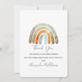 Watercolor Boho Rainbow Baby Dusche Dankeskarte
