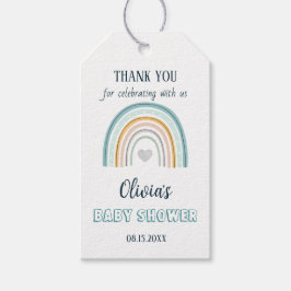 Watercolor Boho Rainbow Baby Dusche Geschenkanhänger