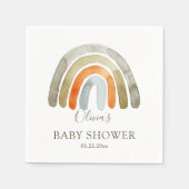 Watercolor Boho Rainbow Baby Dusche Serviette (Vorderseite)
