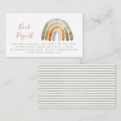 Watercolor Boho Rainbow Babydusche Buchanfrage Begleitkarte (Vorne/Hinten)