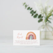 Watercolor Boho Rainbow Babydusche Buchanfrage Begleitkarte (Stehend Vorderseite)