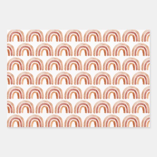 Watercolor Boho Rainbow Geschenkpapier Set (Vorderseite)