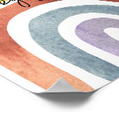 Watercolor Boho Rainbow - Name für Babynahrung Poster (Ecke)
