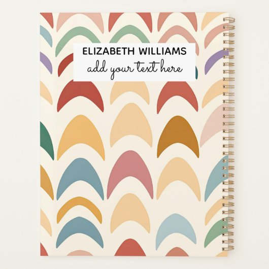 Watercolor Boho Rainbow Planer (Rückseite)