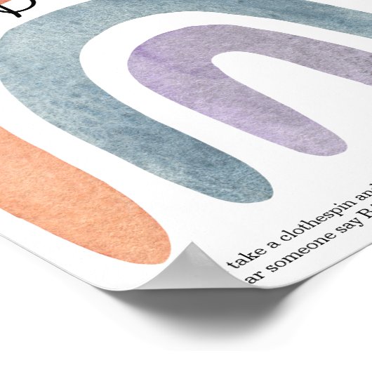 Watercolor Boho Rainbow Sag kein Baby Poster (Ecke)