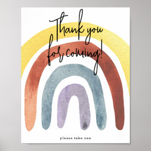Watercolor Boho Rainbow Vielen Dank für Ihr Kommen Poster