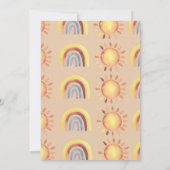 Watercolor Boho Regenbogen Babydusche Einladung (Rückseite)