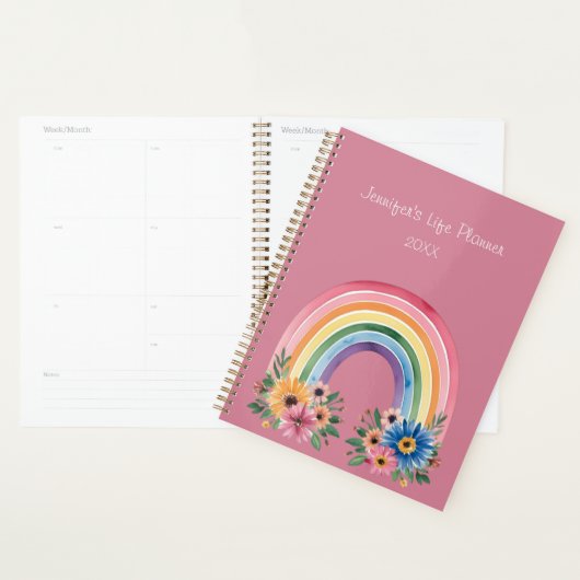 Watercolor Boho Regenbogen Planer (Anzeige)