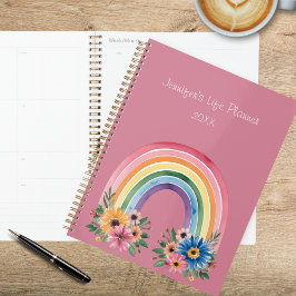 Watercolor Boho Regenbogen Planer