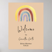 Watercolor Boho Regenbogen Willkommen Poster (Vorne)