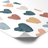 Watercolor Boho Regenbogenherzen Poster (Ecke)