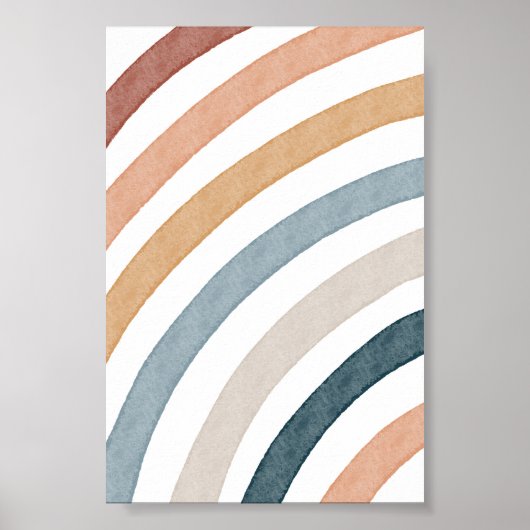 Watercolor Boho Regenbogenposter Poster (Vorne)