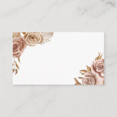 Watercolor Boho Rose Blume Hochzeiten Website Begleitkarte (Rückseite)