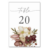 Watercolor Boho Rose &Neutral Table 20 Number Tischnummer (Rückseite)