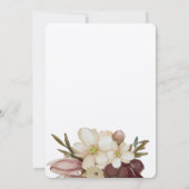 Watercolor Boho Rose & Neutral Wedding Einladung (Rückseite)