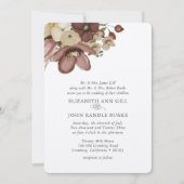 Watercolor Boho Rose & Neutral Wedding Einladung (Vorderseite)
