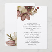 Watercolor Boho Rose & Neutral Wedding Einladung (Vorne/Hinten)