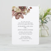 Watercolor Boho Rose & Neutral Wedding Einladung (Stehend Vorderseite)