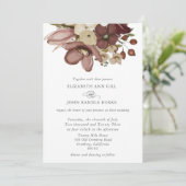 Watercolor Boho Rose & Neutral Wedding Einladung (Stehend Vorderseite)