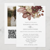 Watercolor Boho Rose & Neutral Wedding Einladung (Vorne/Hinten)