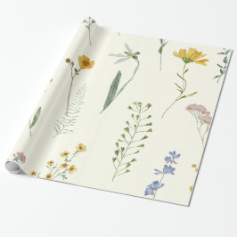 Watercolor Boho Rustikale Wildblume Wrapping Paper Geschenkpapier