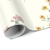 Watercolor Boho Rustikale Wildblume Wrapping Paper Geschenkpapier (Rolleneckpunkt)