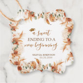 Watercolor Boho Script Abschluss Sweet Ending Geschenkanhänger (Vorderseite)