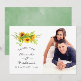 Watercolor Boho Sonnenblumen Hochzeit Vielen Dank Einladung