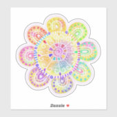 Watercolor Boho Style Große Sonnenblume Aufkleber (Blatt)