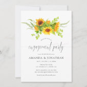 Watercolor Boho Sunflowers Engagement Party Einladung (Vorderseite)
