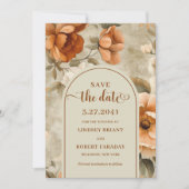 Watercolor boho terracotta sage ivory floral einladung (Vorderseite)