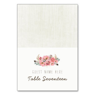 Watercolor Boho Tribal Escortkarten Tischnummer